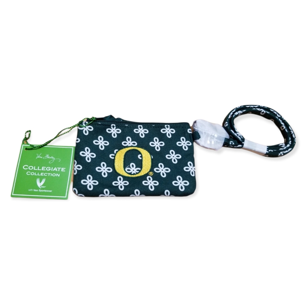 Vera Bradley University of Oregon zip ID lanyard Collegiate Collection